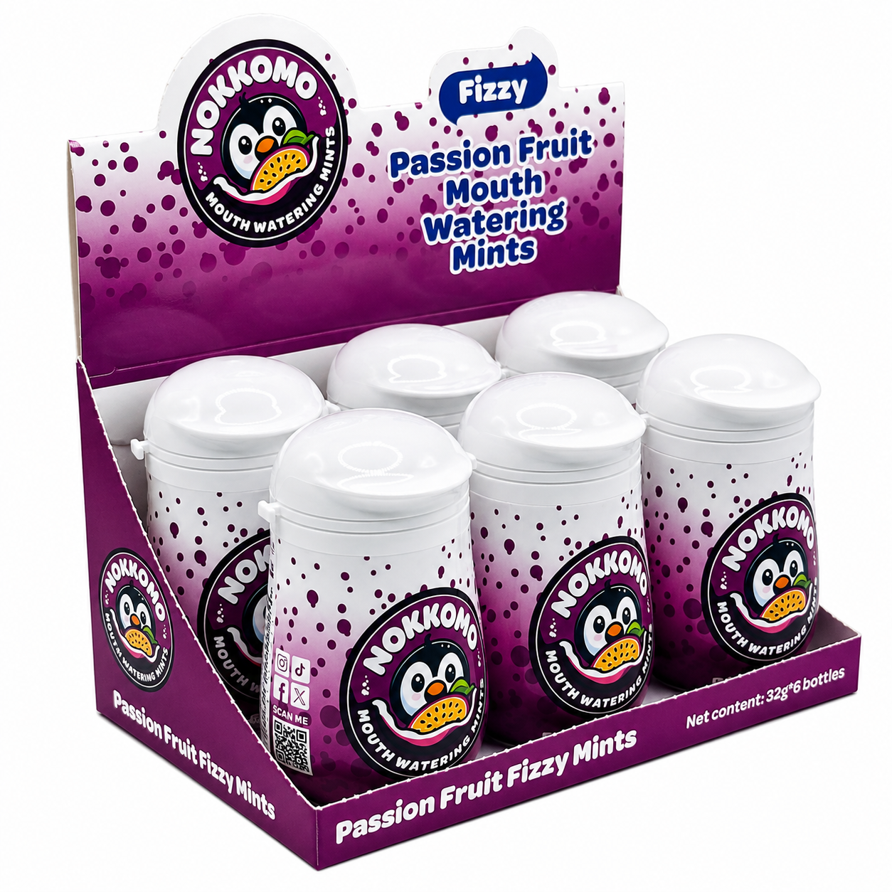 Nokkomo passion fruit mints for cotton mouth relief 6 Pack