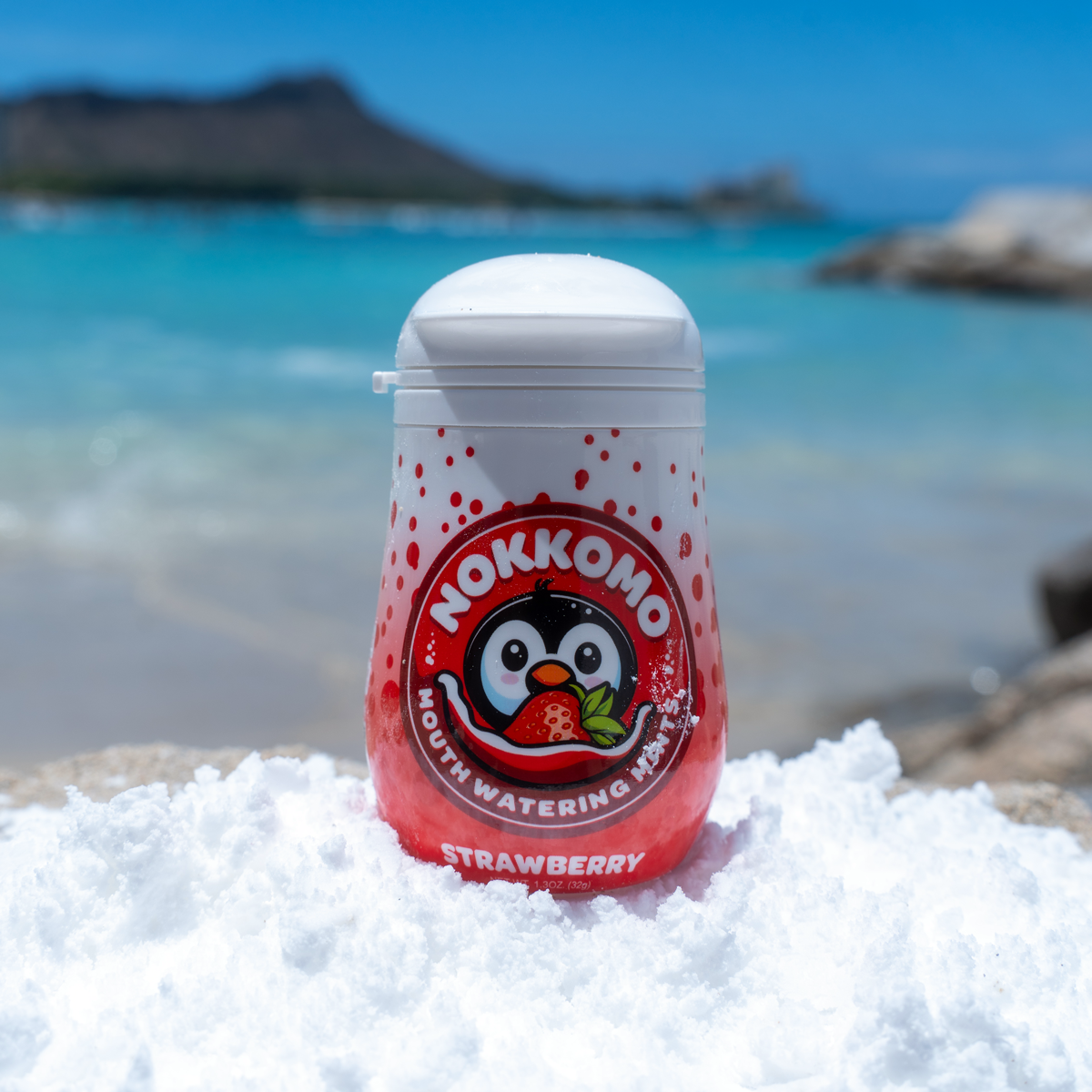 Nokkomo Mints Strawberry Fizzy Mints for Cottonmouth Relief