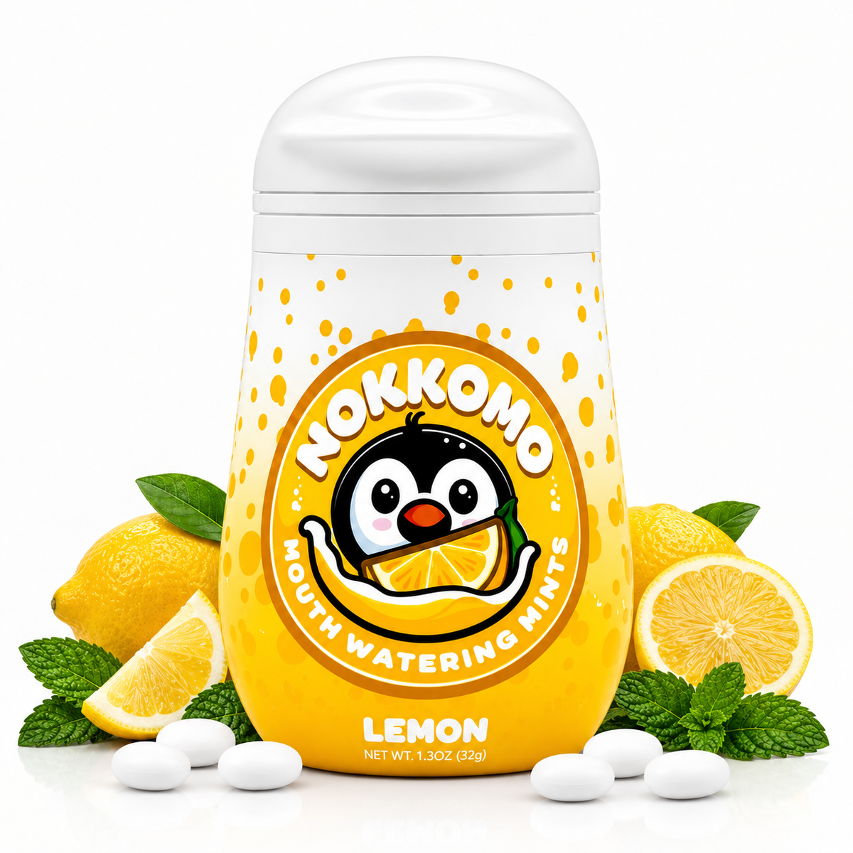 Nokkomo lemon mints for dry mouth relief