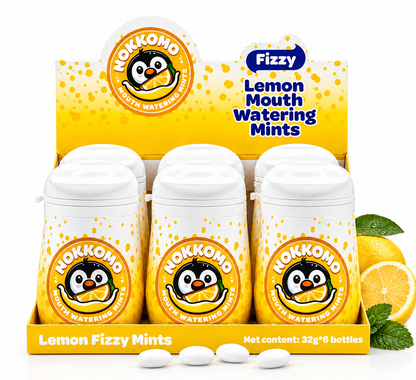 Nokkomo Mints Lemon Fizzy Mints for Cotton Mouth Relief
