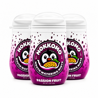 Nokkomo passion fruit mints for cotton mouth relief 3 Pack