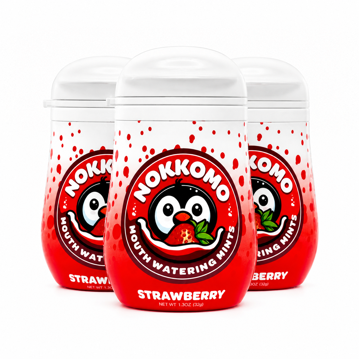 Nokkomo strawberry mints for cotton mouth relief 3 Pack