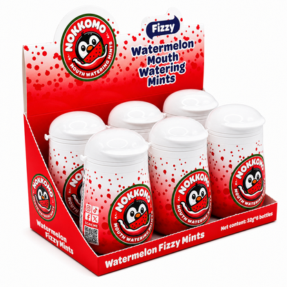 Nokkomo Mints Watermelon Fizzy Mints for Cotton Mouth Relief